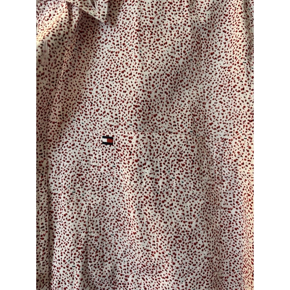 Vtg 90s Tommy Hilfiger Shirt Mens‎ MEDIUM Button Down Red Dots Regular Fit - Picture 3 of 10